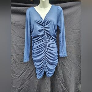 New Blue Ruched Dress